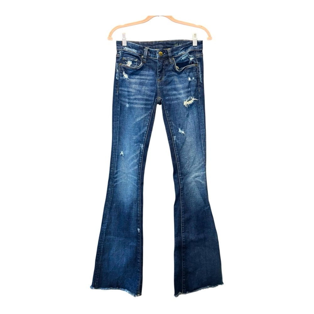 BLANK NYC Distressed Blue Flare Jeans Size 24